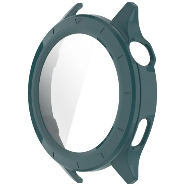 PC FULL COVER Plastový kryt so sklom pre Xiaomi Watch S4 tmavozelený