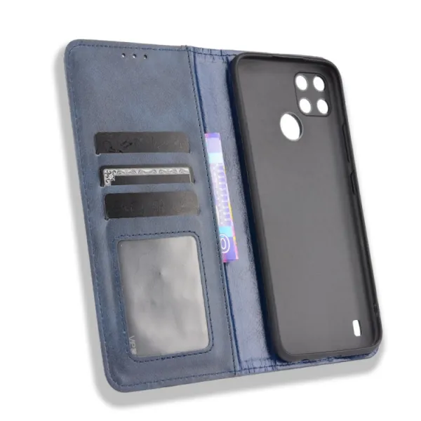 BUSINESS Peňaženkový kryt pre Realme C21Y / C25Y modrý