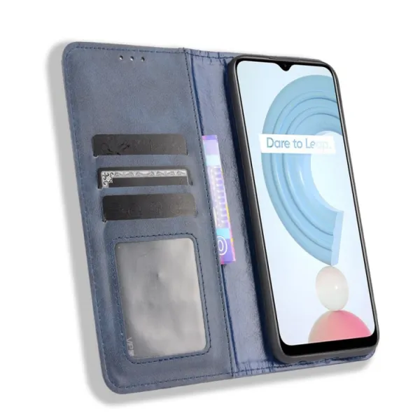 BUSINESS Peňaženkový kryt pre Realme C21Y / C25Y modrý