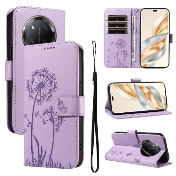 ART DANDELION Peňaženkové puzdro pre Honor Magic7 Lite 5G fialové
