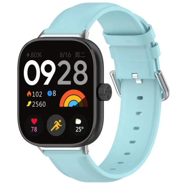 LEATHER Kožený remienok pre Xiaomi Redmi Watch 5 svetlomodrý