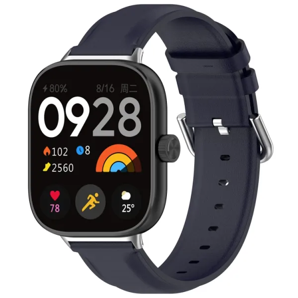 LEATHER Kožený remienok pre Xiaomi Redmi Watch 5 tmavomodrý