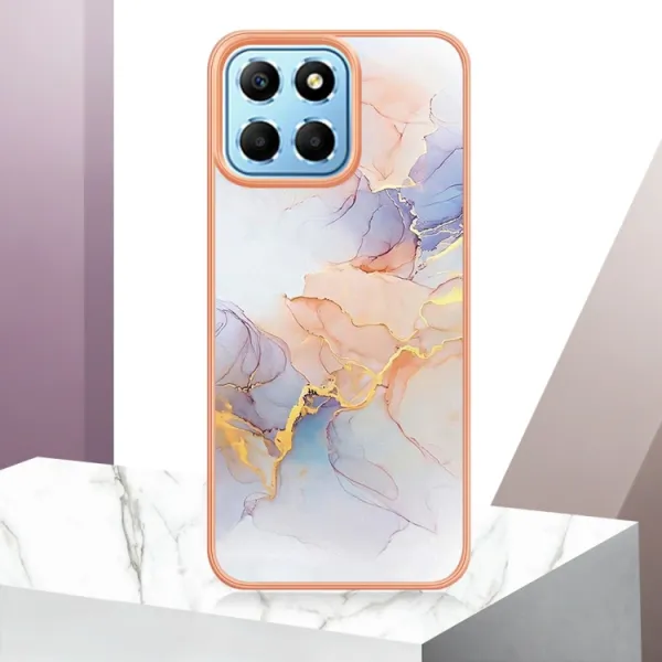 IMD MARBLE Ochranný kryt pre Honor X6 / X8 5G WHITE ORANGE