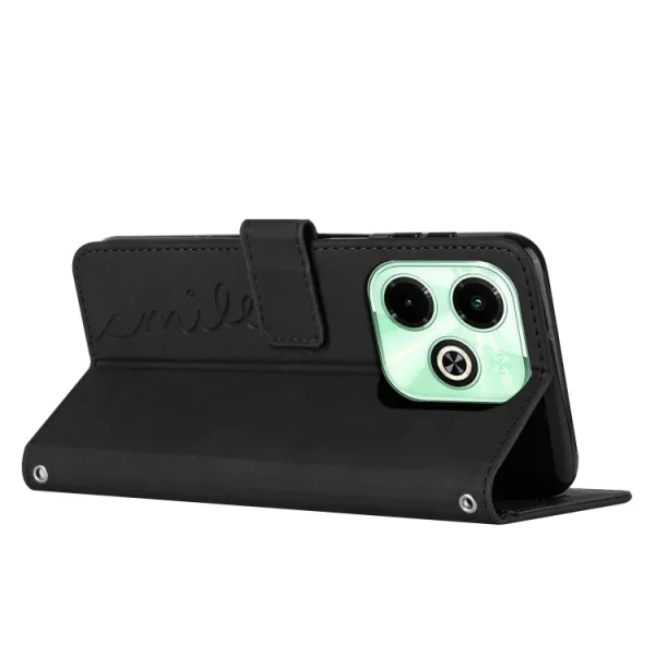 ART SMILE Peňaženkový obal s remienkom pre Infinix Hot 40i čierny