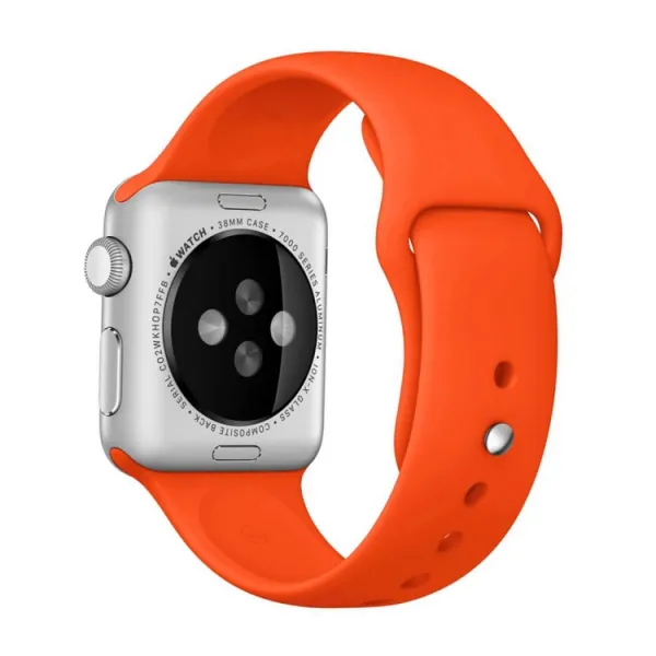 BUTTERFLY Silikónový remienok Apple Watch 9 / 8 / 7 (41mm) / 6 / SE / 5 / 4 (40mm) / 3 / 2 / 1 (38mm) oranžový