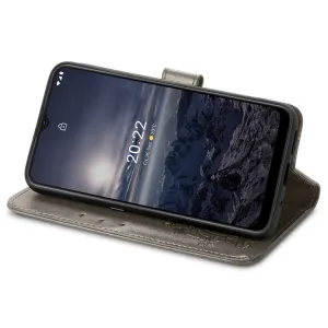 ART Peňaženkový kryt Nokia G11 / G21 FLOWERS šedý