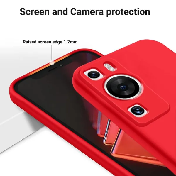 RUBBER Ochranný kryt pre Huawei P60 Pro červený