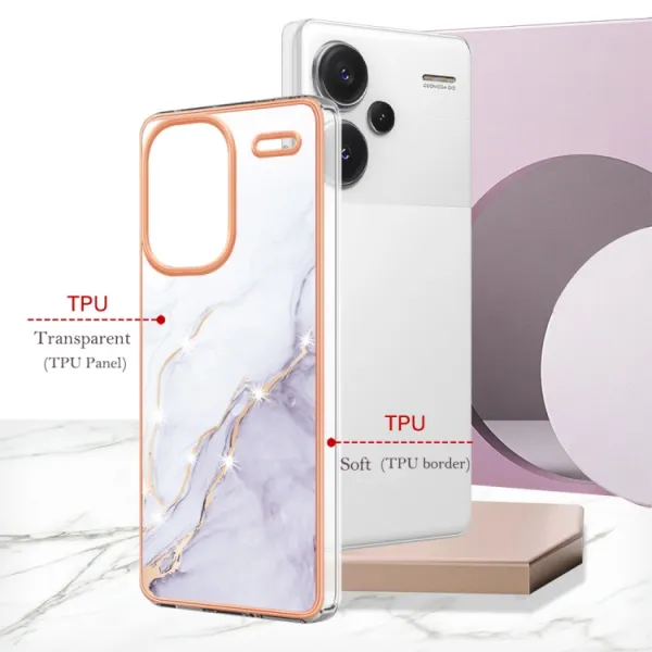 IMD MARBLE Ochranný kryt Xiaomi Redmi Note 13 Pro+ 5G WHITE