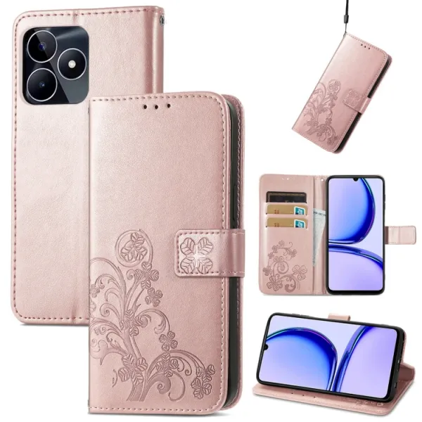 ART FLOWERS Peňaženkový obal pre Realme C53 svetloružový