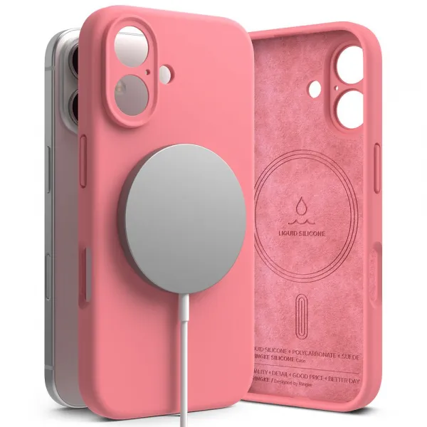 RINGKE SILICONE MAGSAFE Ochranný kryt Apple iPhone 16 PINK