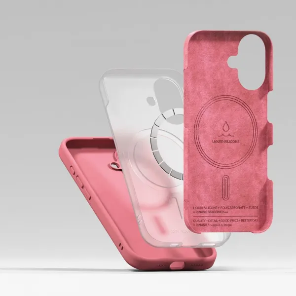 RINGKE SILICONE MAGSAFE Ochranný kryt Apple iPhone 16 PINK