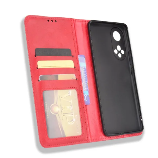 BUSINESS Peňaženkový kryt pre Huawei Nova 9 červený