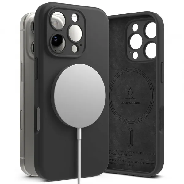 RINGKE SILICONE MAGSAFE Ochranný kryt Apple iPhone 16 Pro BLACK