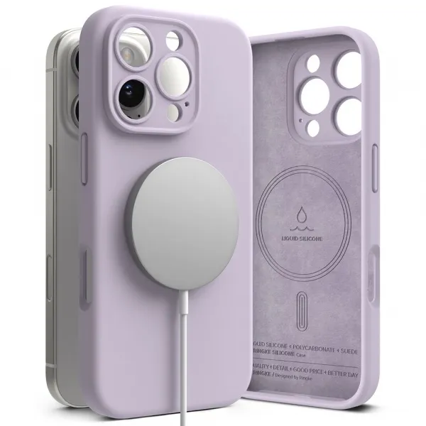 RINGKE SILICONE MAGSAFE Ochranný kryt Apple iPhone 16 Pro Max LIGHT PURPLE