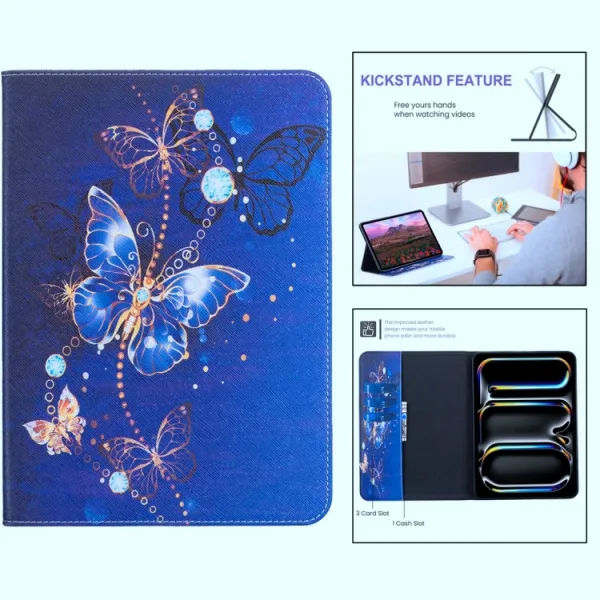 ART Zaklápacie puzdro pre Lenovo Tab P11 Pro Gen 2 PURPLE BUTTERFLY