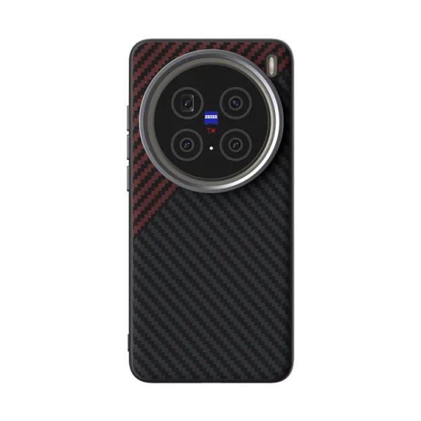 ABEEL C CARBON Ochranný kryt pre Vivo X200 Pro 5G BLACK RED