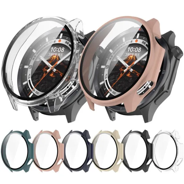 PC FULL COVER Plastový kryt so sklom pre OnePlus Watch 3 modrý