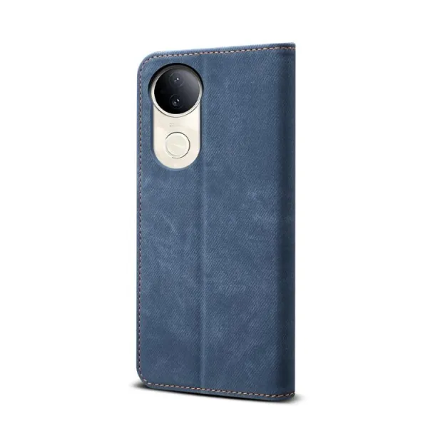 DENIM Peňaženkový kryt pre Vivo V50 5G modrý