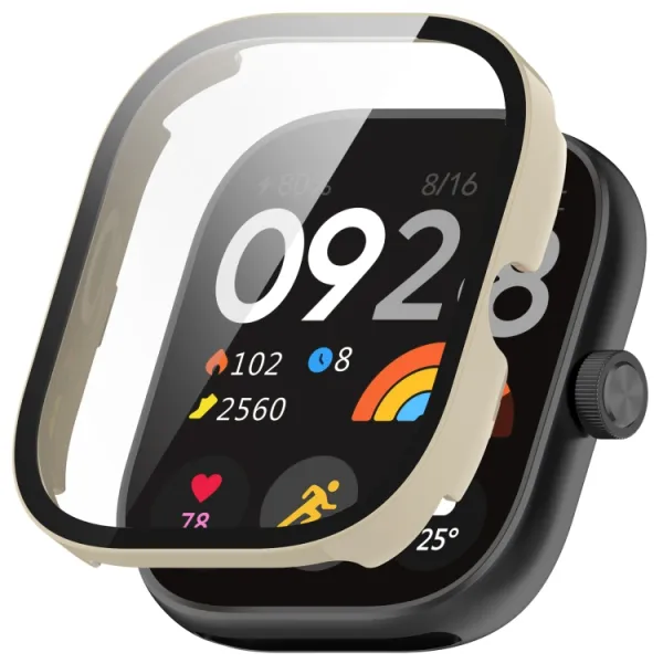 PC FULL COVER Plastový kryt so sklom pre Xiaomi Redmi Watch 5 béžový