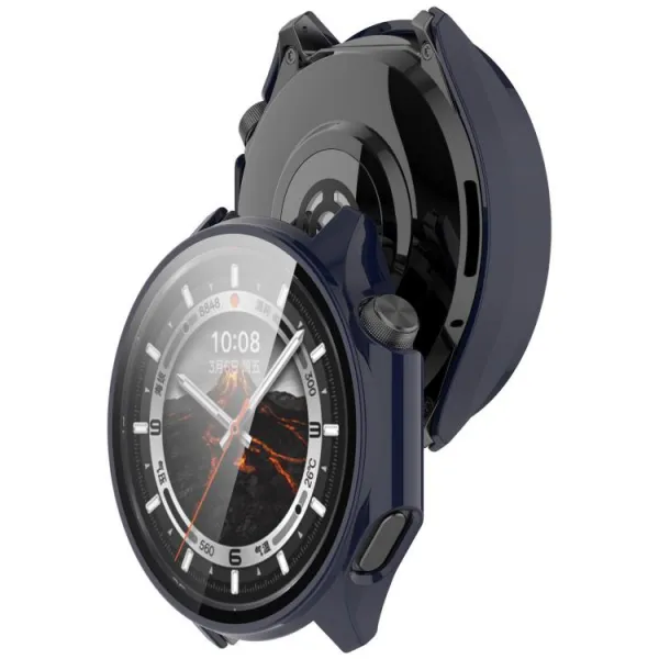 PC FULL COVER Plastový kryt so sklom pre OnePlus Watch 3 modrý
