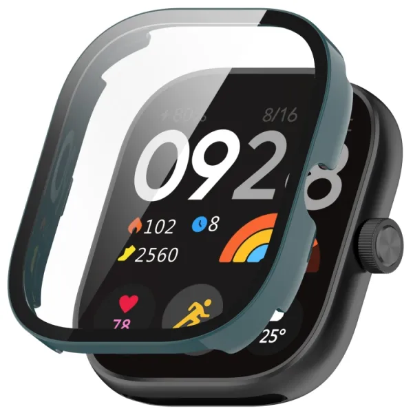 PC FULL COVER Plastový kryt so sklom pre Xiaomi Redmi Watch 5 tmavozelený