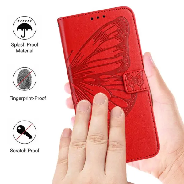 ART BUTTERFLY Peňaženkový obal pre Honor 400 Lite 5G červený