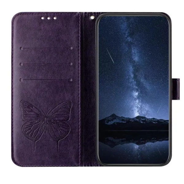 ART BUTTERFLY Peňaženkový obal pre Honor 400 Lite 5G tmavofialový