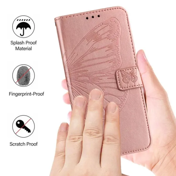 ART BUTTERFLY Peňaženkový obal pre Vivo V50 5G ružový