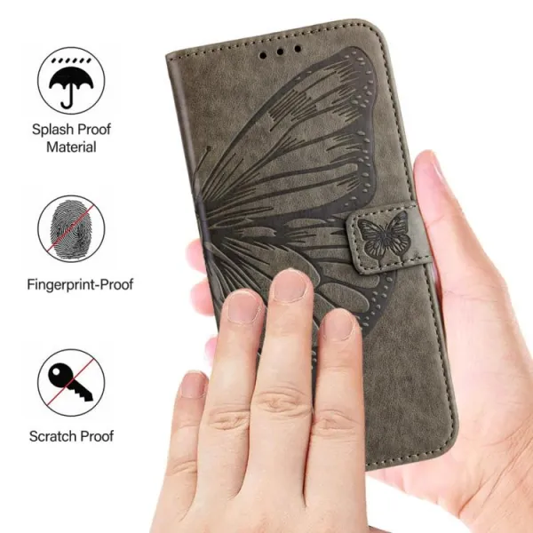 ART BUTTERFLY Peňaženkový obal pre Honor 400 Lite 5G šedý