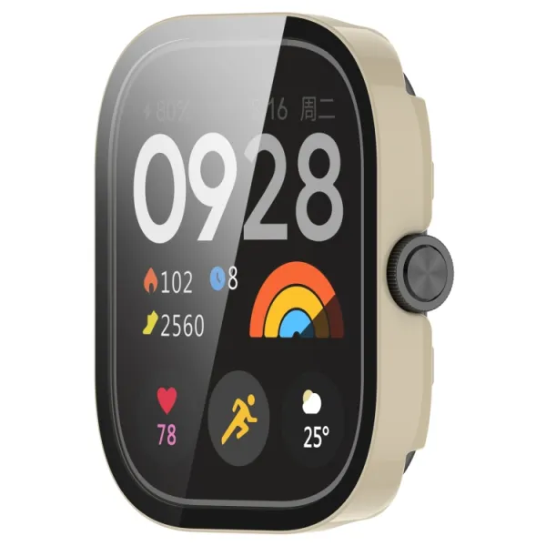 PC FULL COVER Plastový kryt so sklom pre Xiaomi Redmi Watch 5 béžový