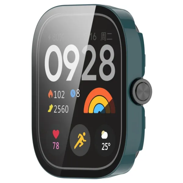 PC FULL COVER Plastový kryt so sklom pre Xiaomi Redmi Watch 5 tmavozelený