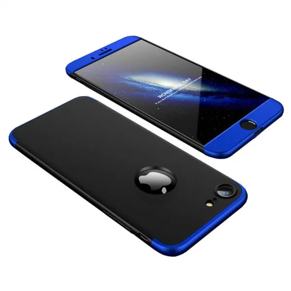 360° Ochranný obal Apple iPhone 7 / iPhone 8 čierno-modrý
