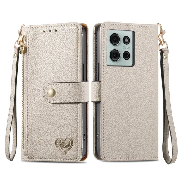 HEART Peňaženkové puzdro pre Motorola Moto G75 5G šedé