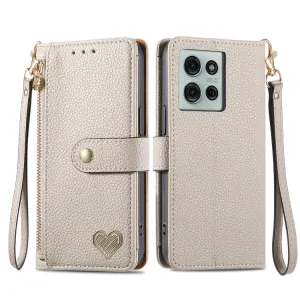 HEART Peňaženkové puzdro pre Motorola Moto G75 5G šedé