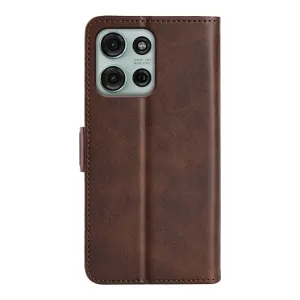SIDE Peňaženkové puzdro pre Motorola Moto G75 5G tmavohnedé