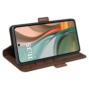 SIDE Peňaženkové puzdro pre Motorola Moto G75 5G tmavohnedé