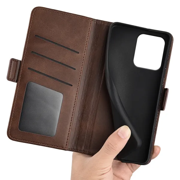 SIDE Peňaženkové puzdro pre Motorola Moto G75 5G tmavohnedé