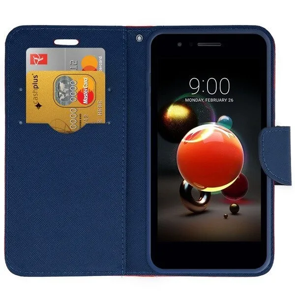 FANCY Peňaženkový obal LG K9 červený