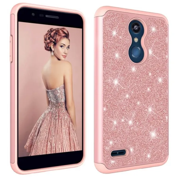 Glitter Powder Ochranný Gumený Obal LG K30 staroružový