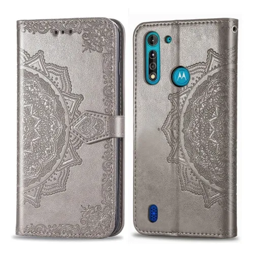 ART Peňaženkový kryt Motorola Moto G8 Power Lite ORNAMENT šedý