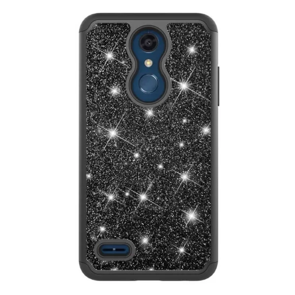 Glitter Powder Ochranný Gumený Obal LG K30 čierny