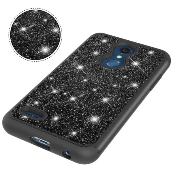 Glitter Powder Ochranný Gumený Obal LG K30 čierny