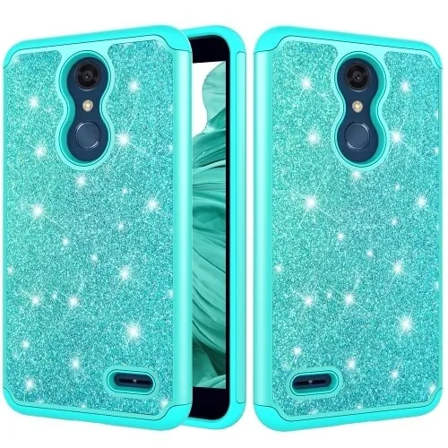 Glitter Powder Ochranný Gumený Obal LG K30 zelený