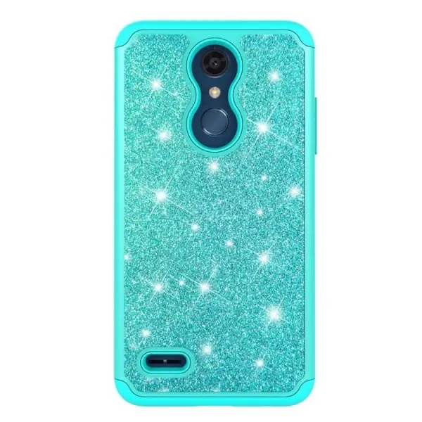 Glitter Powder Ochranný Gumený Obal LG K30 zelený