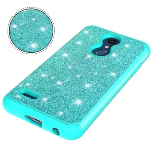 Glitter Powder Ochranný Gumený Obal LG K30 zelený