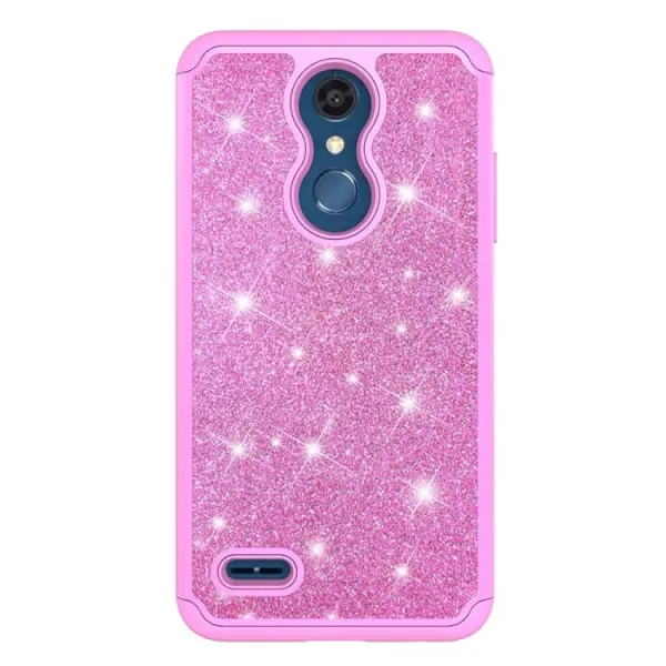 Glitter Powder Ochranný Gumený Obal LG K30 ružový