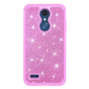 Glitter Powder Ochranný Gumený Obal LG K30 ružový