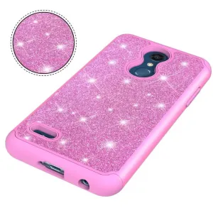 Glitter Powder Ochranný Gumený Obal LG K30 ružový
