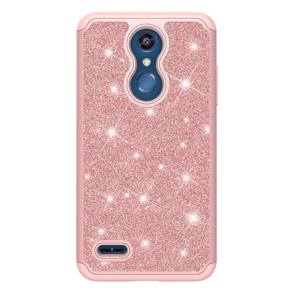 Glitter Powder Ochranný Gumený Obal LG K30 staroružový