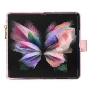 LATTICE PLUS Peňaženkové puzdro pre Samsung Galaxy Z Fold5 5G ružové